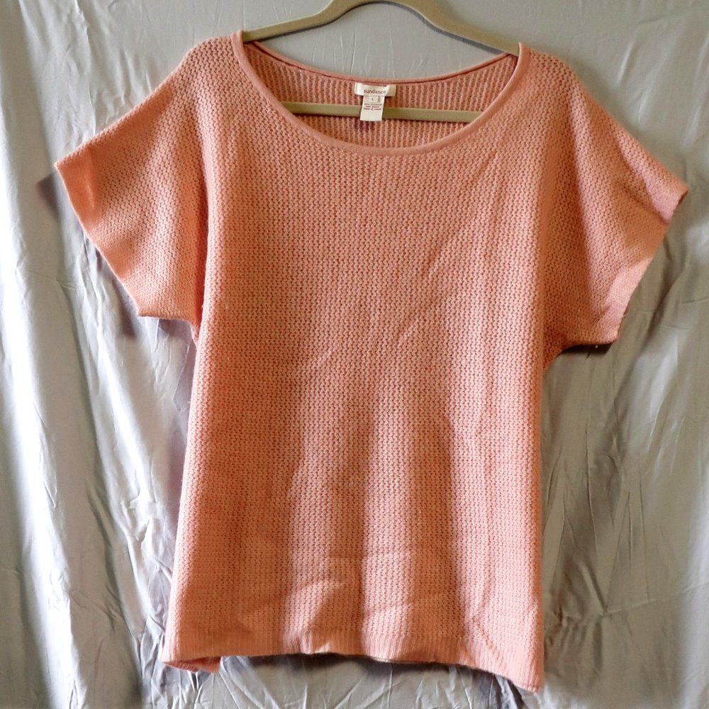 Sundance pink cashmere top LG